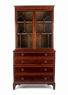 Regency mahogany secretary bookcase