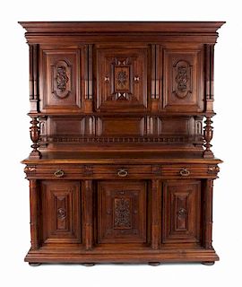 French walnut buffet a deux corps