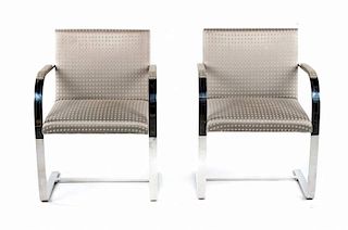 Eight Mies Van Der Rohe for Knoll BRN0 chairs