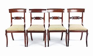 Four Regency style mahogany klismos chairs