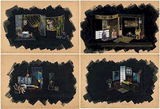 A SET OF FOUR STAGE DESIGNS FOR THE PLAY NA TOI STORONE
