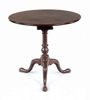 George III walnut birdcage tilt-top tea table