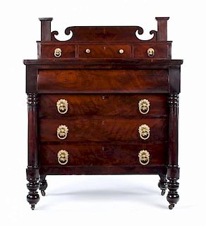 American Classical mahogany chest