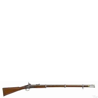 Enfield pattern 1853 percussion rifled musket, .577 caliber, the lock stamped 1862 Tower