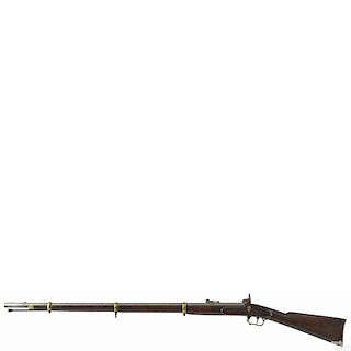 P. S. Justice brass mounted three band percussion rifle, .69 caliber, with a walnut stock