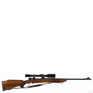 Husqvarna bolt action (Mauser) rifle, 30-06 caliber, with a Bushnell Chief 8X scope, 24'' barrel.