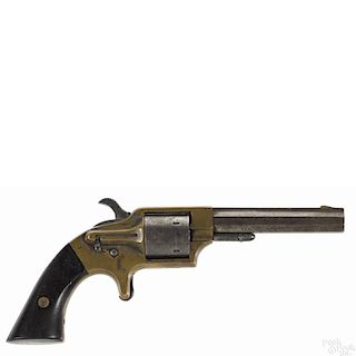 Plant's Manufacturing Co. front loading five-shot pocket revolver, .30 caliber, with a brass frame