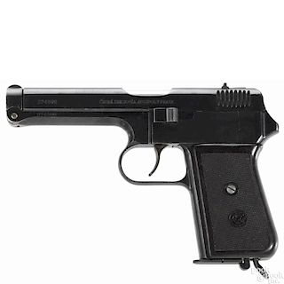 CZ 1938 semi-automatic double action pistol, 9 mm, with a blued finish