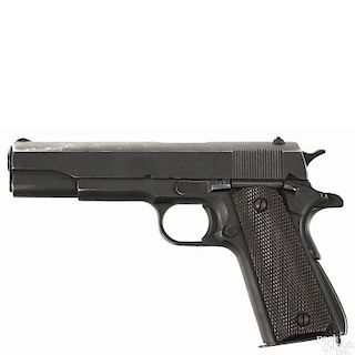 Remington Rand model 1911 A1 US Army WWII semi-automatic pistol, .45 ACP caliber