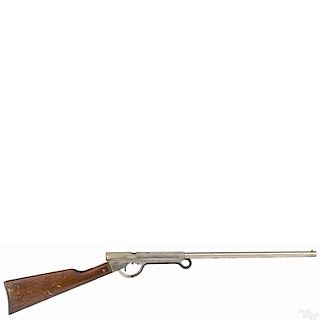 H. M. Quackenbush air rifle with a walnut stock, 24'' barrel. Serial #2-14417.