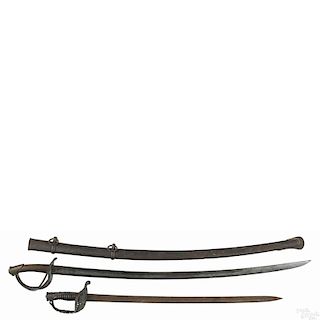 Rohig & Co. Soligen, Germany US model 1840 cavalry saber with a scabbard, blade - 26 3/4'' l.