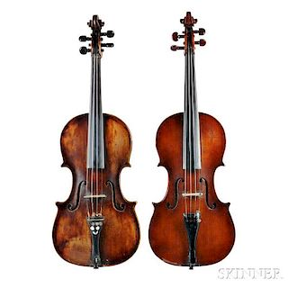 Two American Violins, Seth Miller Briggs, South Hanson, c. 1880