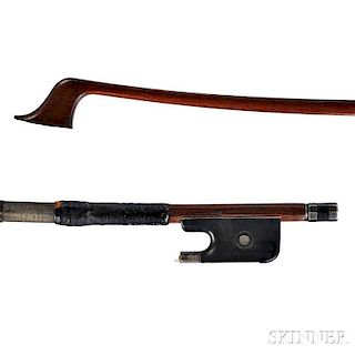 French Silver-mounted Violoncello Bow, Paul Jombar, c. 1890