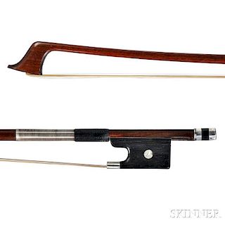 French Silver-mounted Violoncello Bow, J.B. Vuillaume, c. 1850