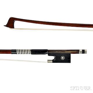German Nickel-mounted Violin Bow, Emile Dupree, c. 1950
