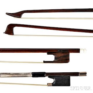 Two Violin Bows, Michael Vann and Gold-mounted