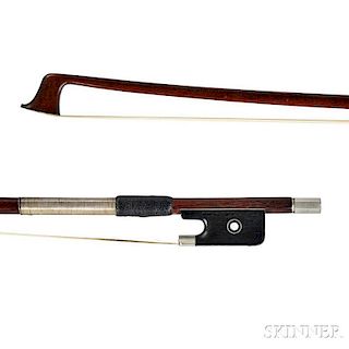 French Nickel-mounted Violin Bow, Cuniot-Hury, c. 1900
