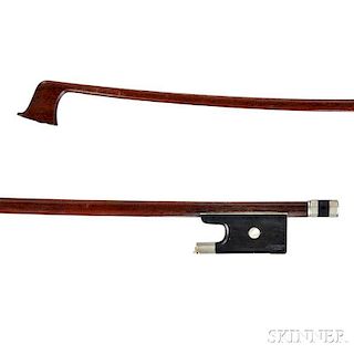 French Nickel-mounted Violin Bow, Pierre Cuniot
