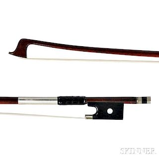 French Nickel-mounted Violin Bow, Workshop of Louis Bazin