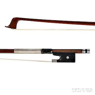 German Silver-mounted Violin Bow, Otto Hoyer, c. 1920