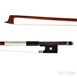 French Nickel-Mounted Violin Bow, c. 1850