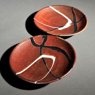 Two Randy Johnston (American, b. 1950) Studio Pottery Plates