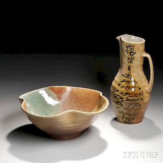 Mark Shapiro (American, b. 1955) Studio Pottery Bowl and Pitcher