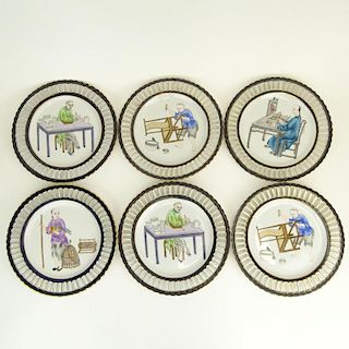 Set of Six (6) Modern Chinese Hand painted Porcelain Reticulated Plates. Good condition. Measures 10" dia. Shipping $65.00 (estimate $100-$150)