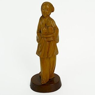 Chinese Carved Boxwood Cultural Revolution Figure.