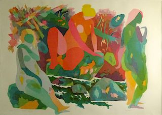 Gregorio Prestopino, American (1907-1984) Color Lithograph "Summer Brook".