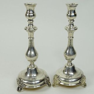 Pair of Silver Plate Candlesticks.