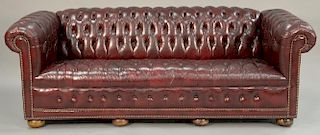 Leather Chesterfield sofa, excellent condition. wd. 84"