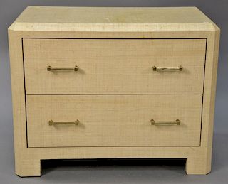 Fiberglass covered two drawer chest attributed to Carl Springer, ht. 25 in.; wd. 32 in.; dp. 19 in.