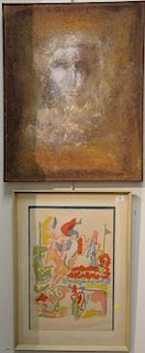 Charles Lapicque (1898-1988) lithograph in color signed lower right Lapricque 69/200 and abstraction signed Joye