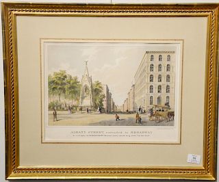 Ferd Mayer & Co. hand colored lithograph, "Albany Street, Extended to Bro