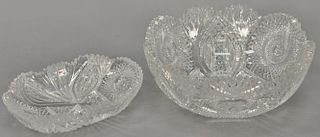 Two piece cut glass lot including a fruit bowl and an oval dish