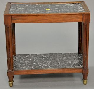 Louis XV style marble top two tier stand
