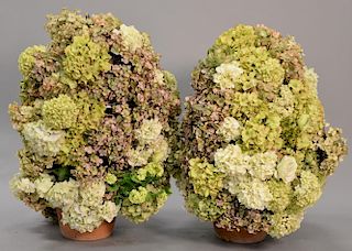 Large pair of faux floral arrangements