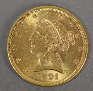 1901 $5. Liberty gold coin.