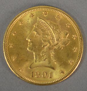 1901 S $10. Liberty gold coin.