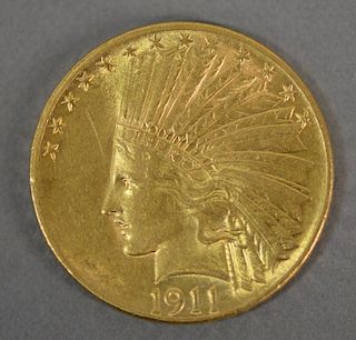 1911 $10. Indian Head gold coin.