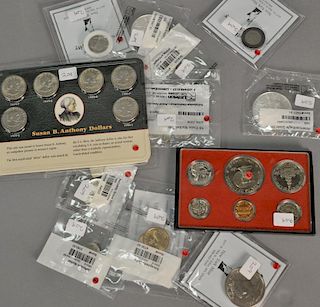 Group of coins to include United States Proof Set to include dollar, half-dollar,quarter, dime, nickel, and penny, in plastic case; ...