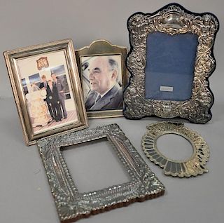 Five Continental silver picture frames