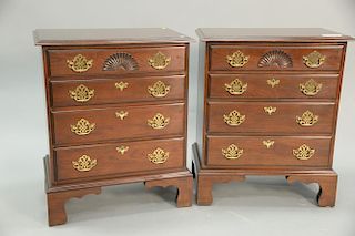 Pair of Harden cherry diminutive Chippendale style chests. ht. 31 1/2", wd. 26", dp. 16"