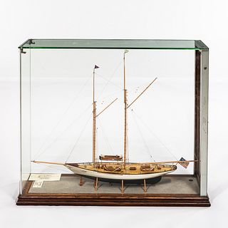 Fine Cased Model of the Yacht Rosemary