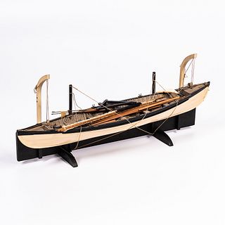Painted Wood Whaleboat Model