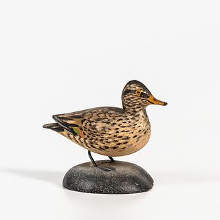 Carved and Painted Miniature Green-winged Teal