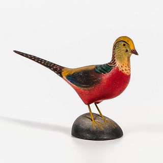 Carved and Painted Miniature Golden Pheasant