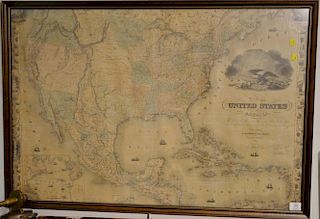 J. H. Colton 1851 Map of the United States of America, ss 26" x 39 1/2"