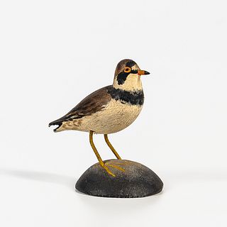 Carved and Painted Miniature Semipalmated Plover